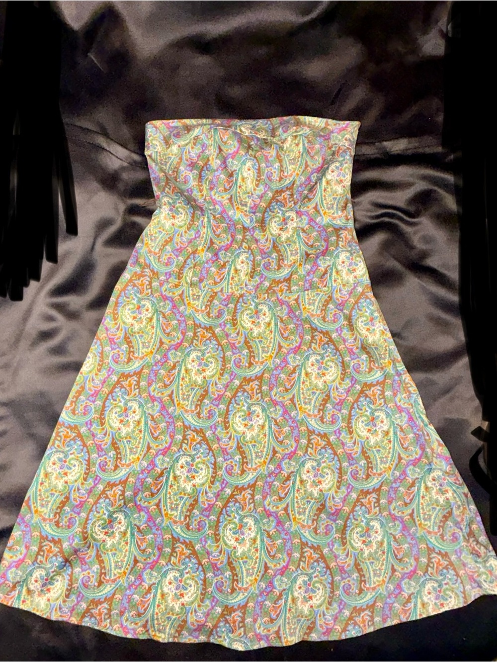 Summer wedding guest dress vintage  Paisley Print A-Line  Boho cotton Sz 12